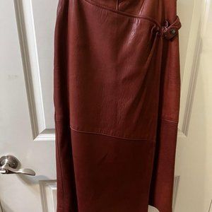Leather skirt brown -US 6